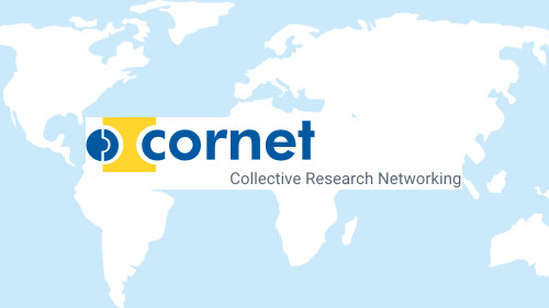 Weltkarte mit CORNET-Logo