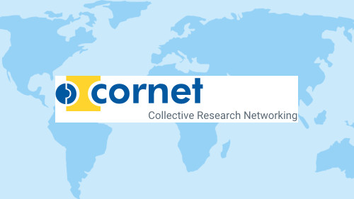CORNET-Logo vor Weltkarte