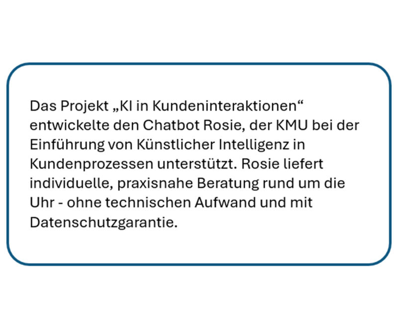 Infobox zum Chatbot Rosie